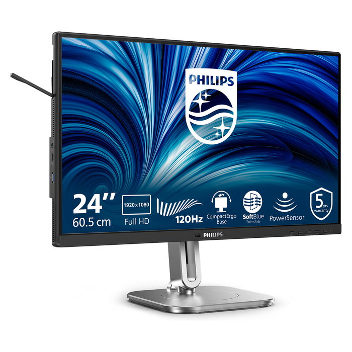 Philips 24B2N4200/00 Monitor 23.8" Full HD IPS 1920x1080 120Hz 4ms, USB-C, USB Hub, Altavoces, Ajuste de Altura, Pivote, Gris Philips 24B2N4200/00 Monitor 23.8" Full HD IPS 1920x1080 120Hz 4ms, USB-C, USB Hub, Altavoces, Ajuste de Altura, Pivote, Gris