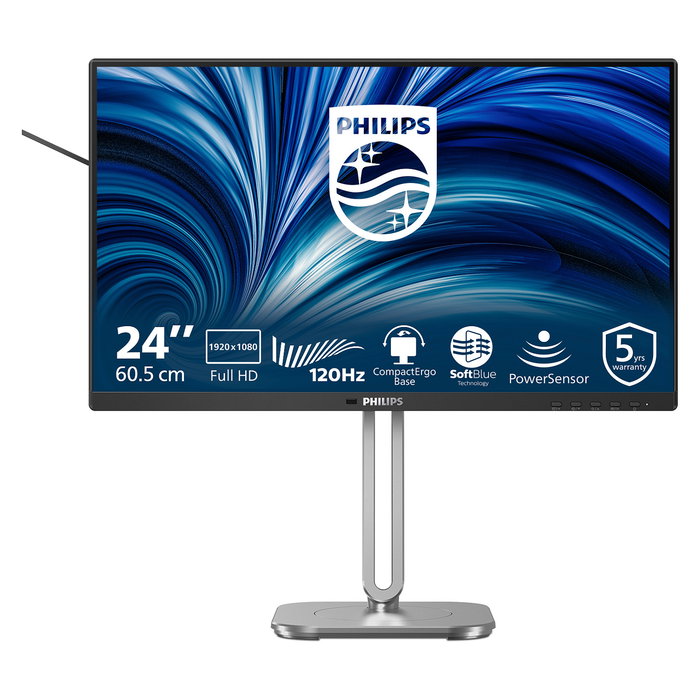 Philips 24B2N4200/00 Monitor 23.8" Full HD IPS 1920x1080 120Hz 4ms, USB-C, USB Hub, Altavoces, Ajuste de Altura, Pivote, Gris Philips 24B2N4200/00 Monitor 23.8" Full HD IPS 1920x1080 120Hz 4ms, USB-C, USB Hub, Altavoces, Ajuste de Altura, Pivote, Gris