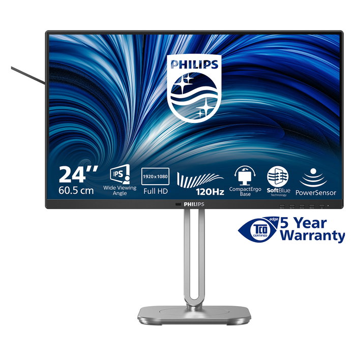 Philips 24B2N4200/00 Monitor 23.8" Full HD IPS 1920x1080 120Hz 4ms, USB-C, USB Hub, Altavoces, Ajuste de Altura, Pivote, Gris Philips 24B2N4200/00 Monitor 23.8" Full HD IPS 1920x1080 120Hz 4ms, USB-C, USB Hub, Altavoces, Ajuste de Altura, Pivote, Gris