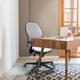 PIQUERAS Y CRESPO Silla de oficina Jorquera con mecanismo sincro, tela roja y malla azul