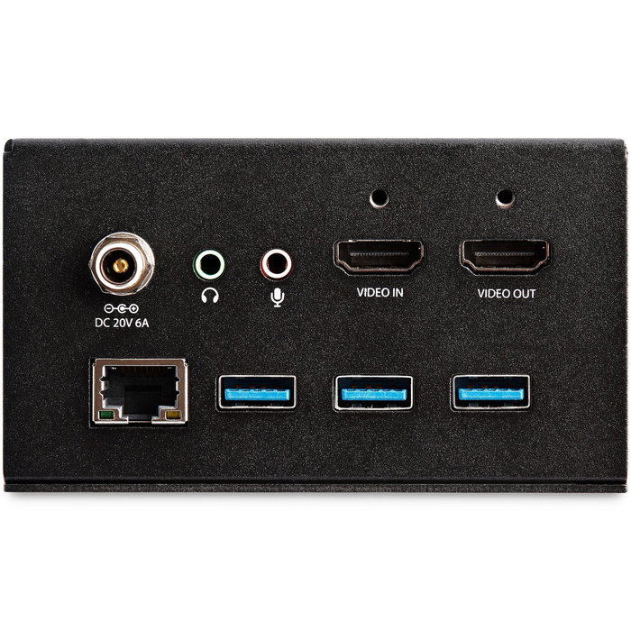 StarTech.com MOD4DOCKACPD Docking Station para Conferencias con USB-C y USB-A, 3x HDMI 4K, Ethernet, Carga USB PD 60W, Negro