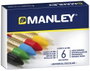 Manley Estuche de 6 Ceras de Colores Surtidos 60mm