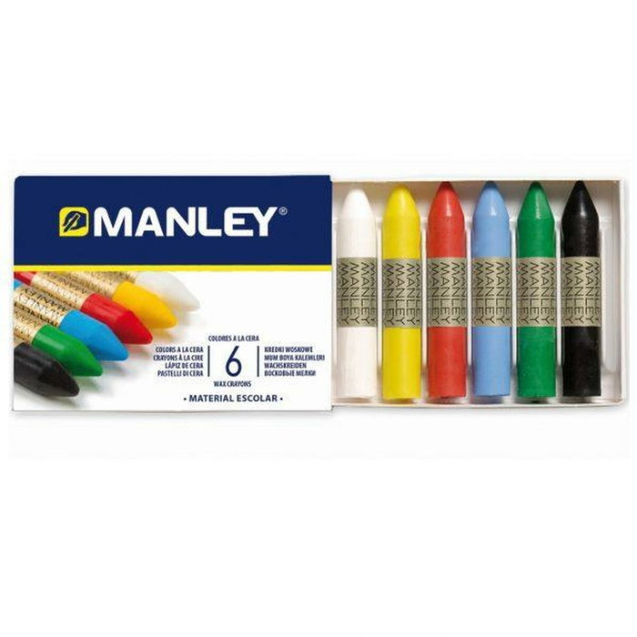 Manley Estuche de 6 Ceras de Colores Surtidos 60mm Manley Estuche de 6 Ceras de Colores Surtidos 60mm