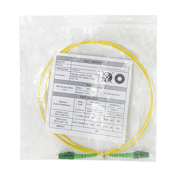 LogiLink Patch cord de fibra simplex OS2 SM G.657.A2 LC/APC a LC/APC, 1 m LogiLink Patch cord de fibra simplex OS2 SM G.657.A2 LC/APC a LC/APC, 1 m