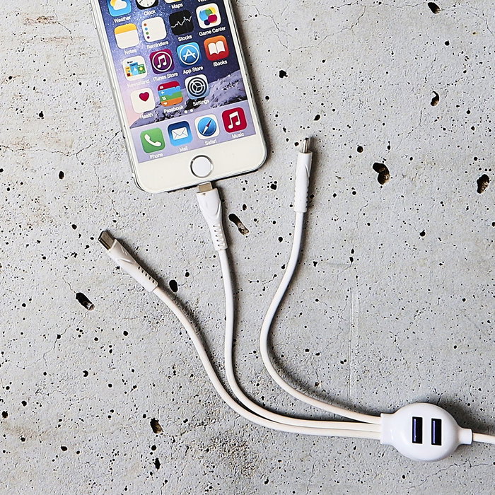 Be Mix Cable Carga 5 En 1 PVC Policloruro de Vinilo 120 cm