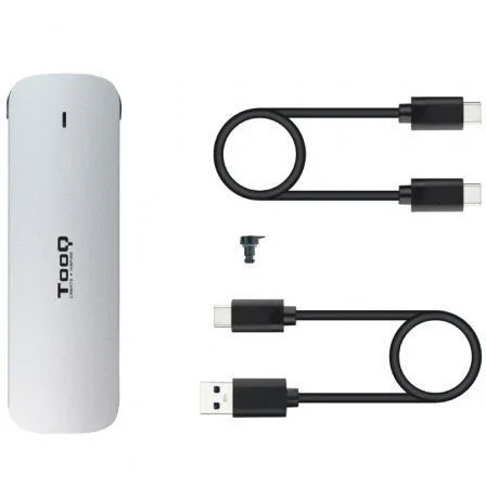 TooQ TQE-2202S Caja Externa para Disco SSD M.2 USB 3.1 Gen1 Sin Tornillos Plata Aluminio