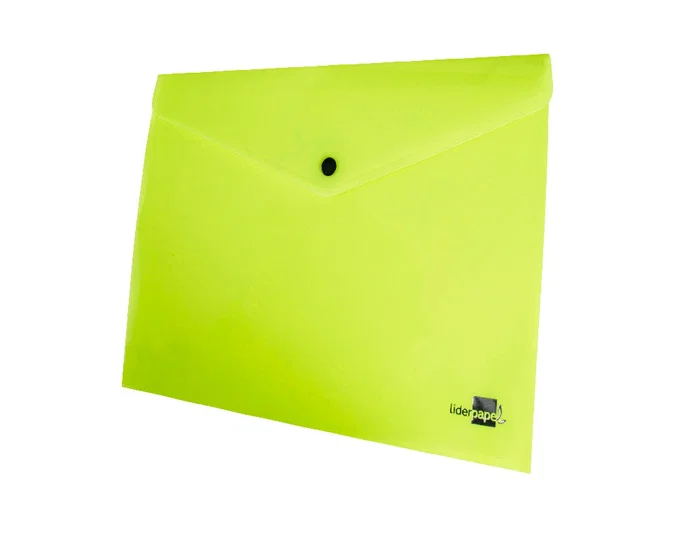 Liderpapel Carpeta Dossier Broche Polipropileno Din A4 Amarillo Fluor Opaco Capacidad 50 Hojas