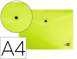 Liderpapel Carpeta Dossier Broche Polipropileno Din A4 Amarillo Fluor Opaco Capacidad 50 Hojas