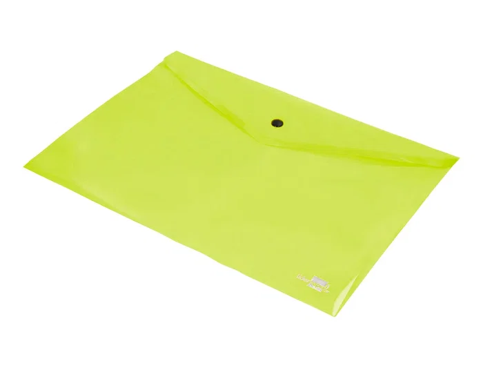 Liderpapel Carpeta Dossier Broche Polipropileno Din A4 Amarillo Fluor Opaco Capacidad 50 Hojas