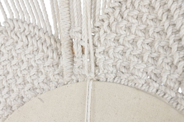 DKD Home Decor Espejo Macramé Cristal Beige 76x76 cm