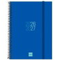 Finocam Agenda Escolar 2026-2027 con Espiral y Tapas de Polipropileno Azul, 155x212mm