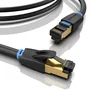 Vention Cable de Red Ethernet RJ45 Cat8 S/FTP 40 Gbps 2000 MHz Blindado 1m Negro para PS5, Xbox Series X/S, PC, Smart TV y Red
