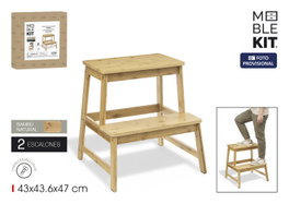 Inde Step Multiusos 2 Peldaños Bambú - 45,2x6,4x48,7 cm (4 Unidades)