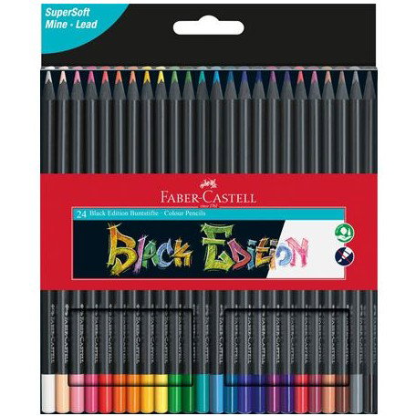 FABER-CASTELL Black Edition Estuche de 24 Lápices de Colores Multicolor