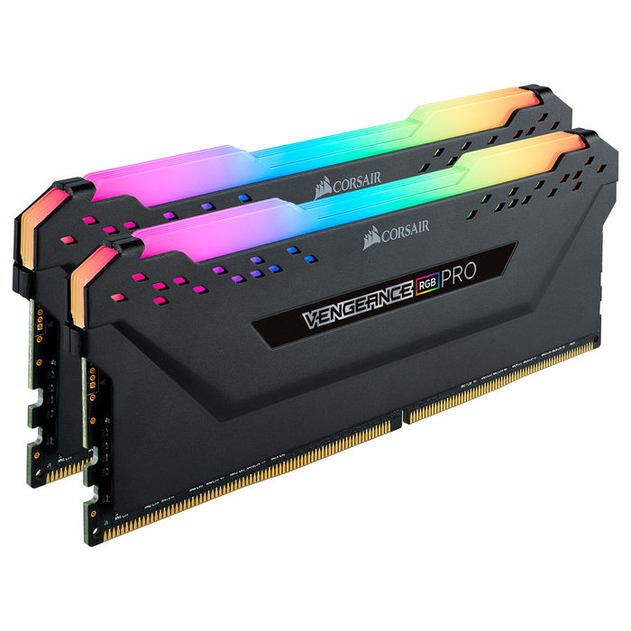 Corsair Vengeance RGB Pro 16GB (2x8GB) DDR4 2666MHz CL16 DIMM Kit de Memoria para PC - Negro, CMW16GX4M2A2666C16