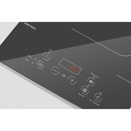 PLACA DE INDUCCIÓN CASO DESIGN COMFORT C2000 - 2000W - PANEL CONTROL TÁCTIL - TERMOSTATO REGULABLE 60-200º - DETECCIÓN AUTOMATICA RECIPIENTE