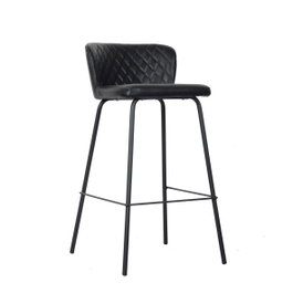 DKD Home Decor Taburete Vintage Azul Petroleo Metal y Pu 42.5 x 81.5 x 40 cm