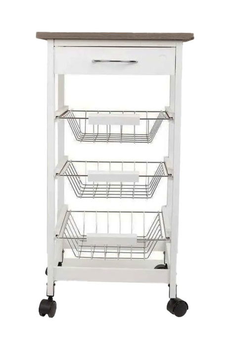 Inde Carrito Verdulero 3 Niveles con Cajón 38 cm ancho x 15 cm alto x 72 cm largo (2 Unidades)