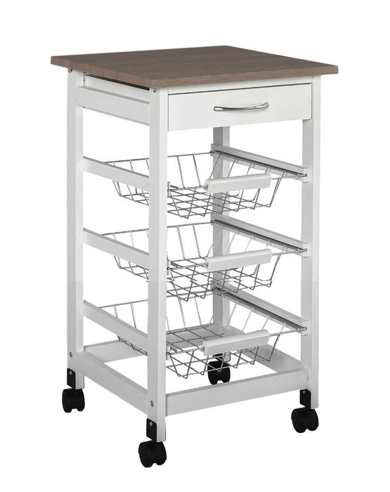 Inde Carrito Verdulero 3 Niveles con Cajón 38 cm ancho x 15 cm alto x 72 cm largo (2 Unidades)