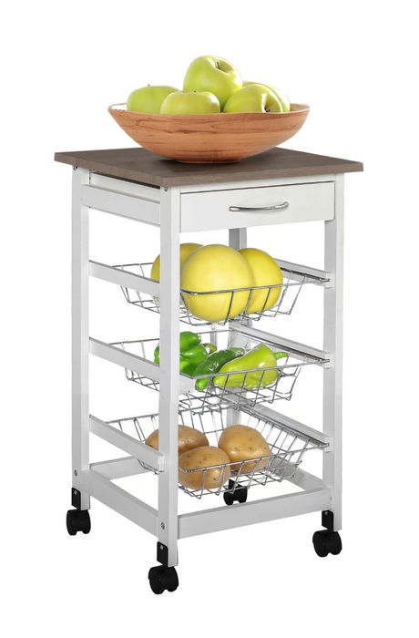 Inde Carrito Verdulero 3 Niveles con Cajón 38 cm ancho x 15 cm alto x 72 cm largo (2 Unidades)