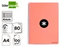 Antartik Cuaderno espiral A4 tapa dura 80 hojas 90gr cuadro 4mm margen color coral