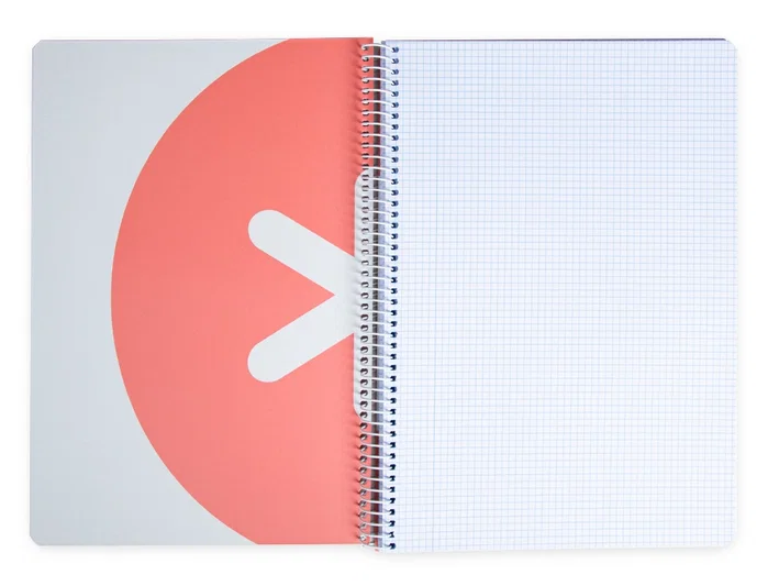Antartik Cuaderno espiral A4 tapa dura 80 hojas 90gr cuadro 4mm margen color coral Antartik Cuaderno espiral A4 tapa dura 80 hojas 90gr cuadro 4mm margen color coral