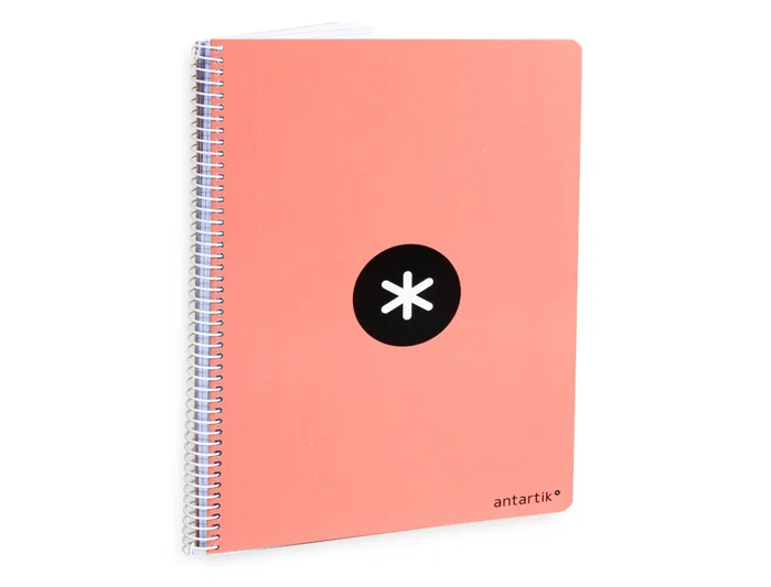 Antartik Cuaderno espiral A4 tapa dura 80 hojas 90gr cuadro 4mm margen color coral Antartik Cuaderno espiral A4 tapa dura 80 hojas 90gr cuadro 4mm margen color coral