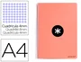 Antartik Cuaderno espiral A4 tapa dura 80 hojas 90gr cuadro 4mm margen color coral