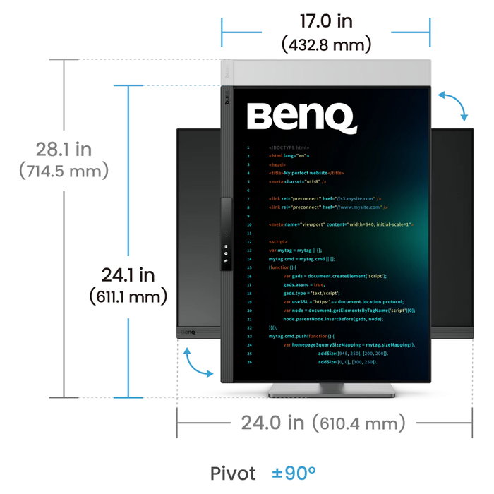 BenQ RD280UG Monitor de programación 4K+ 120Hz 28.2 IPS Negro