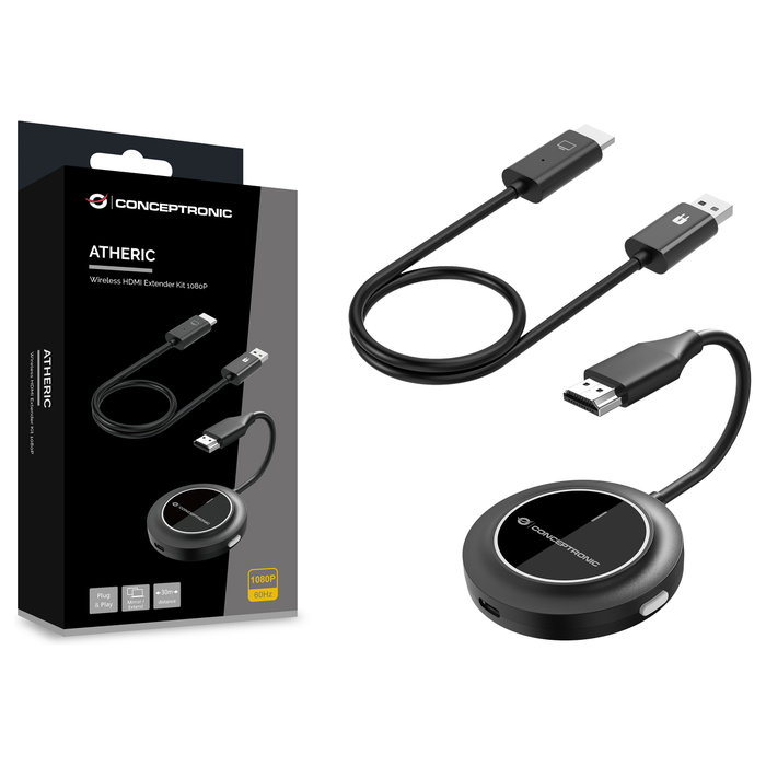 Conceptronic ATHERIC02B Kit Extensor HDMI Inalámbrico 1080p 60Hz 30m Conceptronic ATHERIC02B Kit Extensor HDMI Inalámbrico 1080p 60Hz 30m