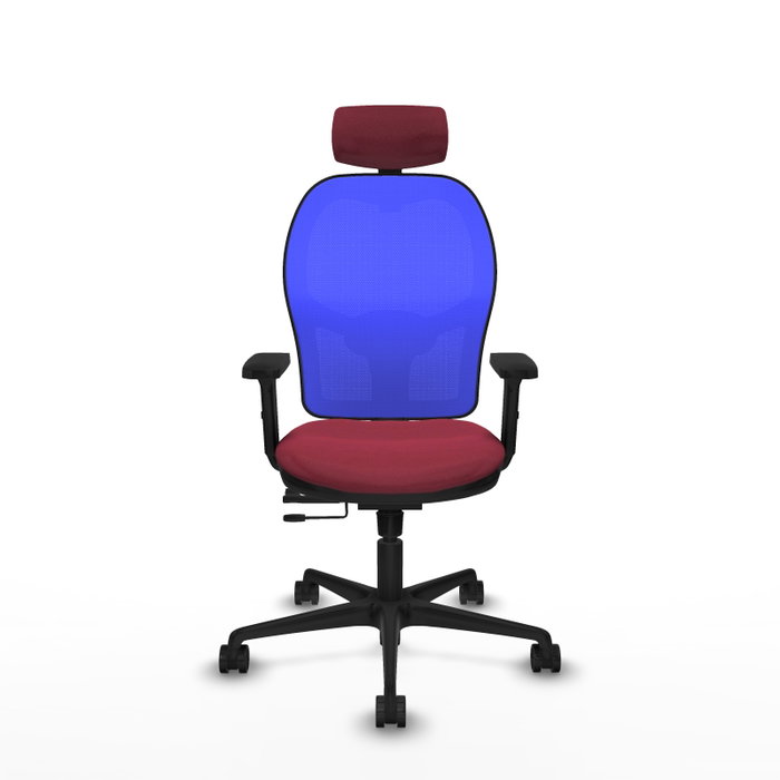 PIQUERAS Y CRESPO Silla de oficina Jorquera con mecanismo Sincro/Traslack, Granate y Azul