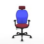 PIQUERAS Y CRESPO Silla de oficina Jorquera con mecanismo Sincro/Traslack, Granate y Azul
