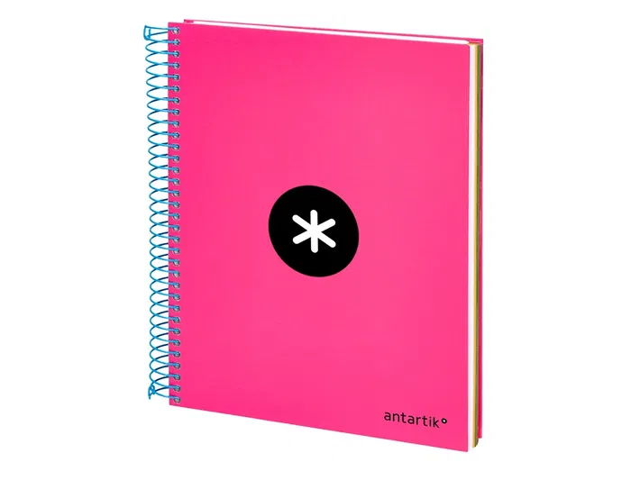 Antartik Cuaderno espiral A5 micro 120 hojas 90 gr liso con bandas color rosa fluor Antartik Cuaderno espiral A5 micro 120 hojas 90 gr liso con bandas color rosa fluor