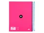 Antartik Cuaderno espiral A5 micro 120 hojas 90 gr liso con bandas color rosa fluor