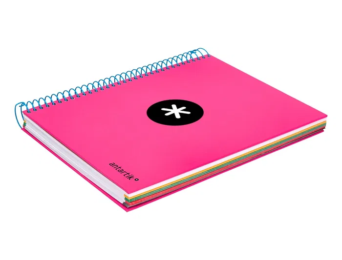 Antartik Cuaderno espiral A5 micro 120 hojas 90 gr liso con bandas color rosa fluor Antartik Cuaderno espiral A5 micro 120 hojas 90 gr liso con bandas color rosa fluor