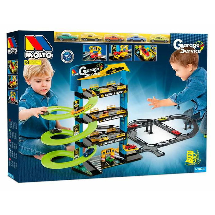 Molto Parking de 4 plantas con 5 coches incluidos Molto Parking de 4 plantas con 5 coches incluidos