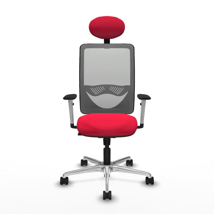 PIQUERAS Y CRESPO Silla de oficina Zulema Rojo/Gris con Mecanismo Sincro