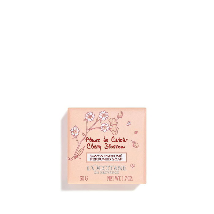 L'Occitane En Provence Jabón Perfumado Flores de Cerezo Vegetal para Manos y Cuerpo - Limpia y Perfuma Suavemente la Piel 50g