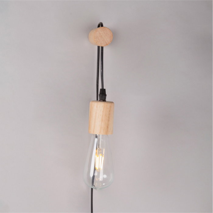 Aplique de Pared de Madera Ajman SKD-W1010, Lámpara LED E27 para Dormitorio y Sala de Estar Aplique de Pared de Madera Ajman SKD-W1010, Lámpara LED E27 para Dormitorio y Sala de Estar