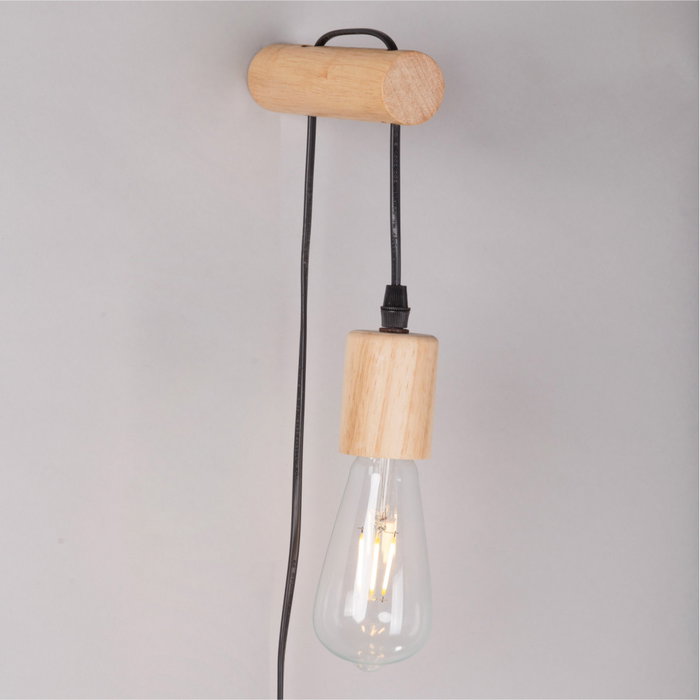 Aplique de Pared de Madera Ajman SKD-W1010, Lámpara LED E27 para Dormitorio y Sala de Estar Aplique de Pared de Madera Ajman SKD-W1010, Lámpara LED E27 para Dormitorio y Sala de Estar