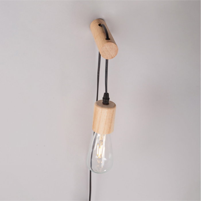 Aplique de Pared de Madera Ajman SKD-W1010, Lámpara LED E27 para Dormitorio y Sala de Estar Aplique de Pared de Madera Ajman SKD-W1010, Lámpara LED E27 para Dormitorio y Sala de Estar