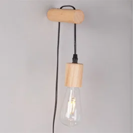 AJMAN Aplique de Pared SKD-W1010 - Aplique de Madera para Dormitorio, Salón o Cafetería, Lámpara de Lectura con Portalámparas E27