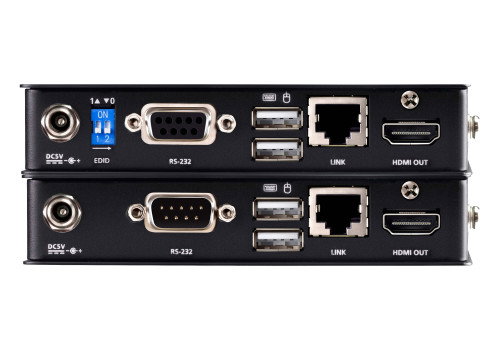 ATEN Extensor KVM HDMI USB Audio RS-232 4K HDR hasta 100m por Cat 6/6a con Conmutación EDID y Control Dual Consola - Modelo CE801-AT-G