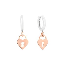 Secrecy Pendientes YOURS de Plata de Ley con Baño de Oro de 18k y Diamante, Rosa