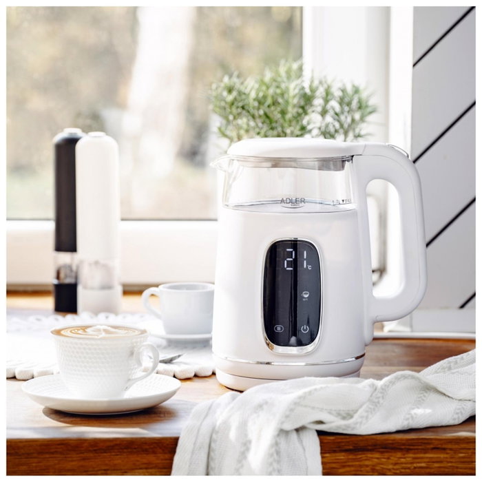 Adler Ad 1305 Hervidor de agua 1,7 l Blanco/plata
