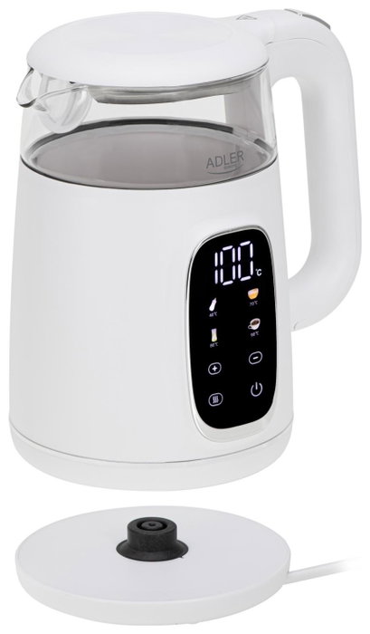 Adler Ad 1305 Hervidor de agua 1,7 l Blanco/plata