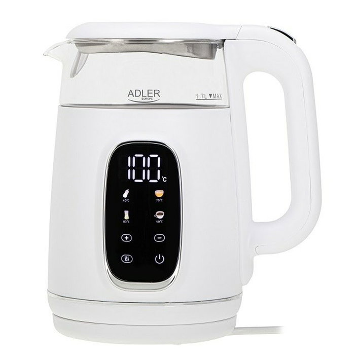 Adler Ad 1305 Hervidor de agua 1,7 l Blanco/plata