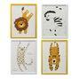 DKD Home Decor Set de 4 Cuadros de Lienzo Poliéster Animal 30x1,8x40 cm