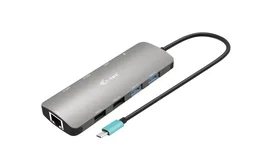 i-tec C31NANOHDM2DOCPD Dock USB-C Metal, 2x HDMI 4K 60Hz, PD 100W, USB-A 3.2/2.0, Ethernet Gigabit, para Portátil, Tablet, Windows, macOS, Android, Plata