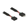 DeLOCK Cable de extensión USB 2.0 de 10 pines, 0,1 m